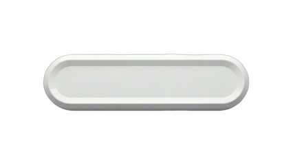 White Oval Tray Isolated on White Background