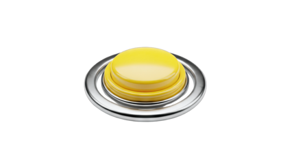 Yellow Button Pressed on White Background