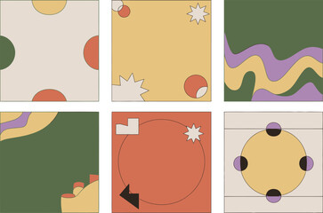 Abstract Geometric with Retro Color Palette