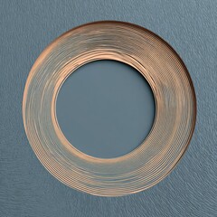 A concentric copper ring stands out on a slateblue background with radial textures