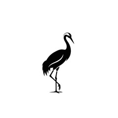 【Animals Icons &ndash; Basic】Heron silhouette icon for wildlife and wetland design｜サギのシルエットアイコン 野鳥・湿地用