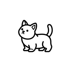 【Animals Icons – Basic】Cute cat line icon for pet and design｜丸い猫の線画アイコン（ペット・デザイン用）