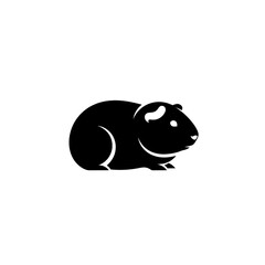 【Animals Icons – Basic】Guinea pig silhouette icon for pet and cute design｜モルモットのシルエットアイコン ペット用 © 汰一 藤澤