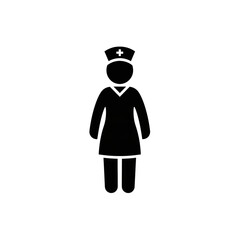【Healthcare Icons – Symptoms】Nurse silhouette icon for medical and healthcare design｜看護師のシルエットアイコン 医療・ケア用
