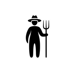 【Lifestyle Icons – Transport】Farmer silhouette icon for agriculture and design｜農夫のシルエットアイコン（農業・デザイン用）