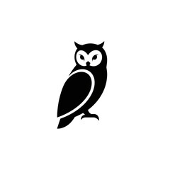 【Animals Icons – Basic】Owl silhouette icon for logo and design｜フクロウのシルエットアイコン（ロゴ・デザイン用）
