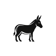 【Animals Icons – Basic】Donkey silhouette icon for farm and animal design｜ロバのシルエットアイコン 農場・動物デザイン用