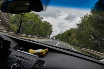 Driving on a coutntryside main road