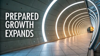 A Modern Glowing Tunnel with Abstract Spiraling Lights, Suggesting Futuristic Motion and Progress