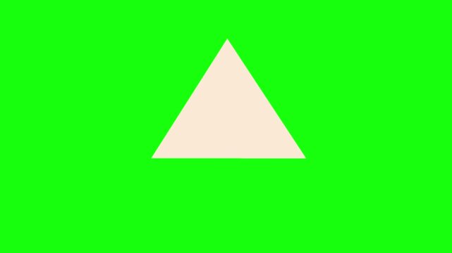 Creamcolored triangle on a bright green background. Geometric design for branding, banners, packaging, or abstract concepts needing a modern touch.