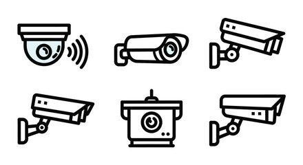 Security Camera Icons - A Collection of Surveillance Devices.