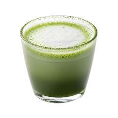 A refreshing vibrant matcha latte, capturing the perfect balance of flavors and textures, in a photorealistic visual. transparent background
