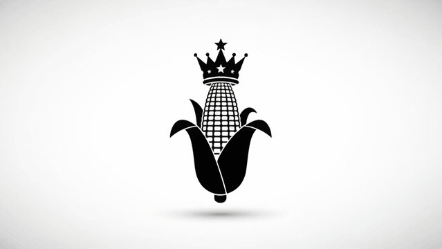 Black and white illustration of a crowned onion with a checkered pattern on a plain