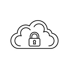 Secure Cloud Data Storage Concept with Cloud and Lock Illustration
