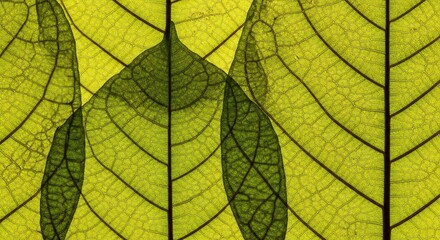 Translucent leaves with intricate vein patterns create a captivating abstract composition.
