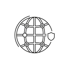 Secure Global Internet Connectivity Concept with Shield Icon