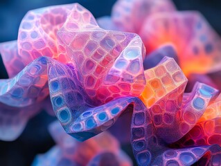 Colorful Abstract Gelatinous Material with Bubble Texture in Artistic Style