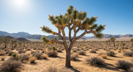 Desert landscape with Joshua tree