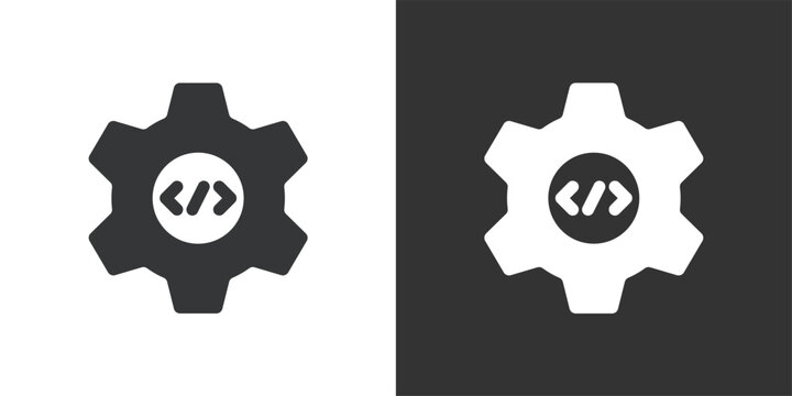 Code Settings icon. Solid glyph series icon