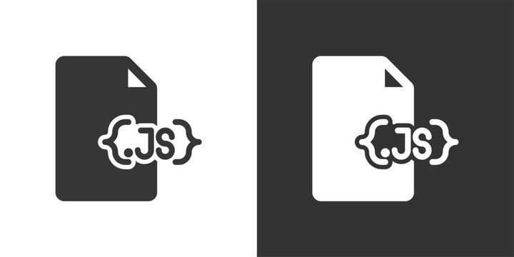 JavaScript File icon. Solid glyph series icon