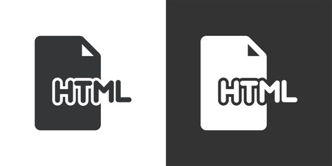 HTML File icon. Solid glyph series icon