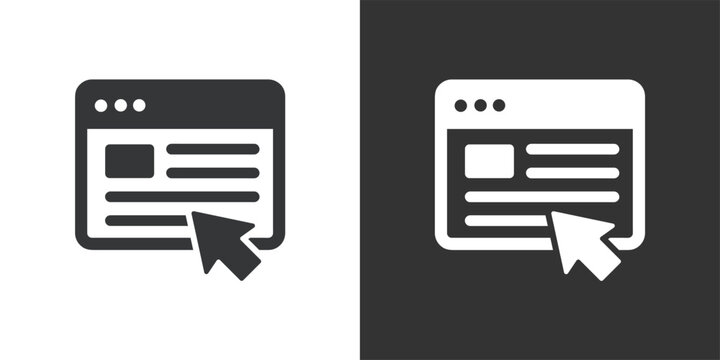 Article Click Window icon. Solid glyph series icon