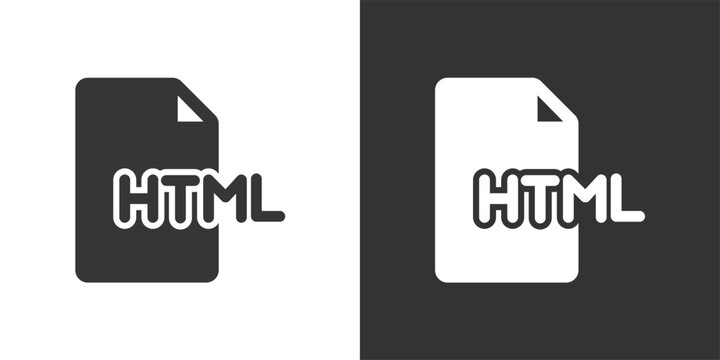 HTML File icon. Solid glyph series icon