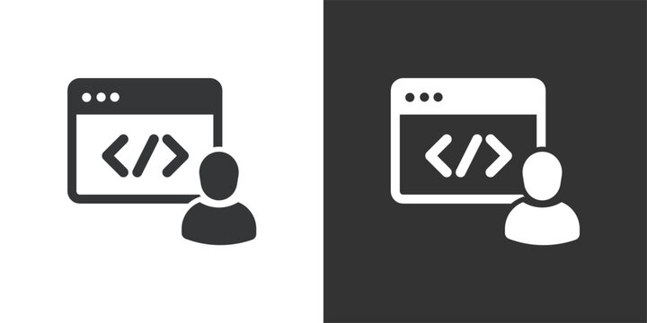 Web Developer icon. Solid glyph series icon