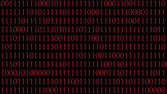 simple looping motion graphic featuring classic green binary code, Digital rain of binary code,
Binary code numbers sequence animation,  binary code and random numbers and digits loop Animation.