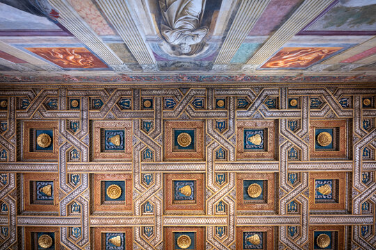 Coffered ceiling in Palazzo Te - Mantua, Italy