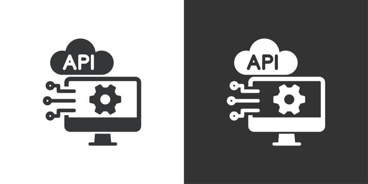 Cloud API Development icon. Solid glyph series icon