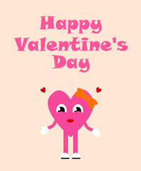 Valentine's Day card with a groovy heart