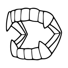 sharp monster teeth mouth graphic for Halloween design elements