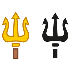Trident staff icon. Flat illustration.