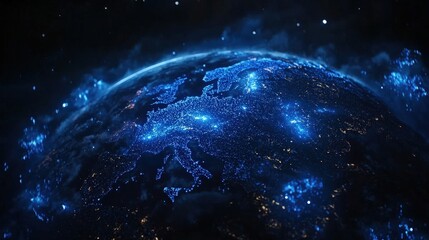 Fototapeta premium the earth has a lot of stars that are lit up in the sky.