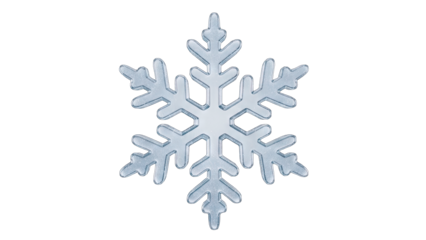 Transparent Snowflake Isolated on White Background