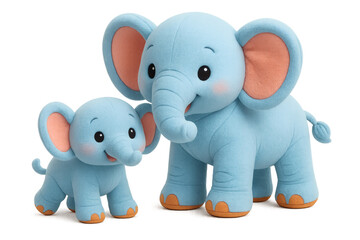 Naklejka premium Cute Blue Elephant Plush Toys.