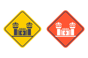 Prison building black icon. Flat illustration.