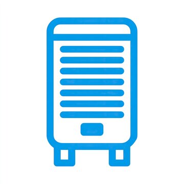 Blue icon of a vertical rectangular device with parallel horizontal lines