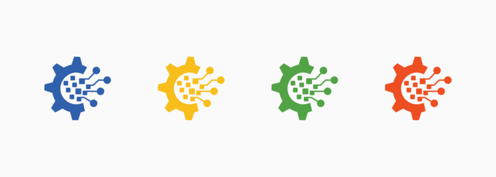 Digital Transformation Icon Set Multiple Color Style Element For Design