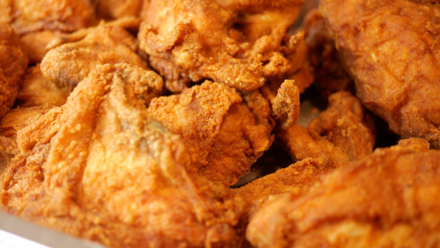 Fried Chicken Spinning over in Catering Tin 3