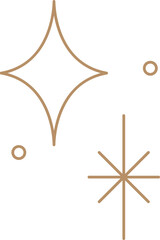 Minimalist Graphic of Star and Circle Line Art Illustration