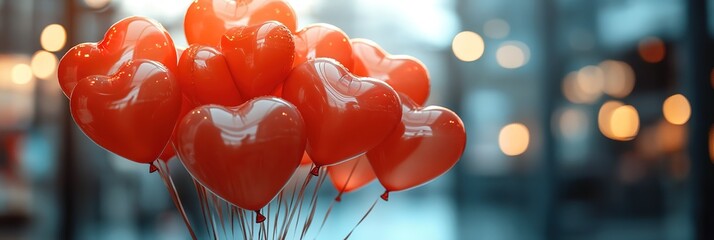 Heart-shaped balloons