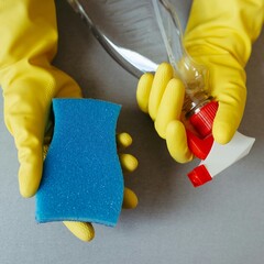 spray bottle and spoon