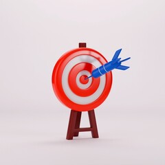 The picture displays the target on the aim.