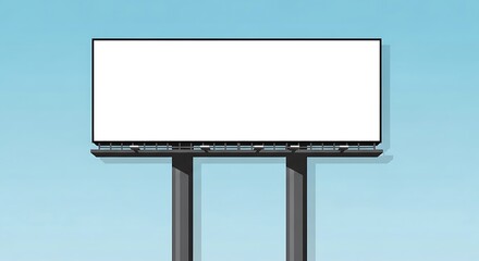 Obraz premium Blank Billboard Against a Clear Blue Sky.