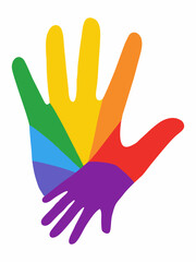 Obraz premium Colorful handprint symbol vector illustration