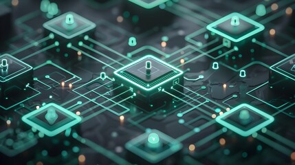 Digital network connection 3d rendered