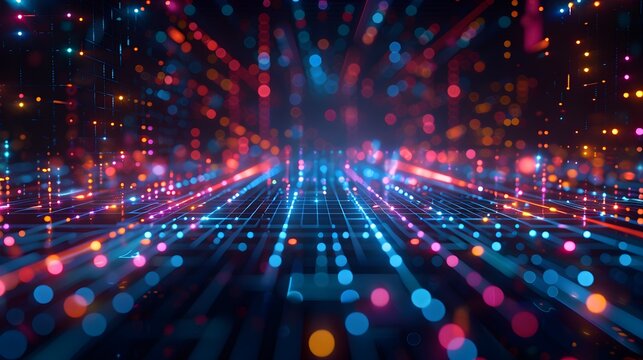 Digital Horizon 3d rendered - Powered by Adobe