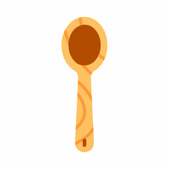 wooden spoon on white background